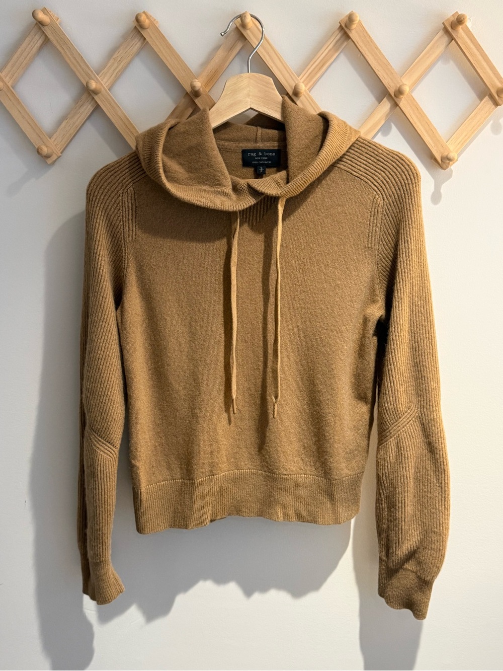 rag & bone Camel Cashmere Hoodie Sweater